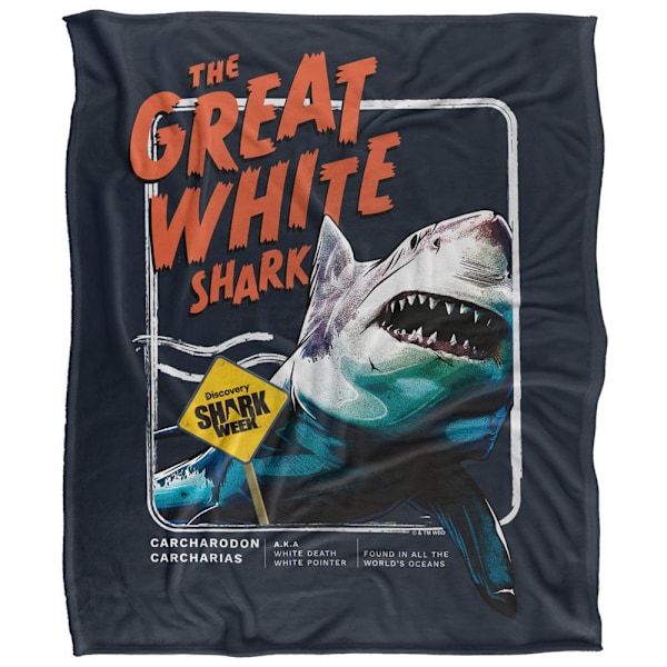 Shark Week Filt Stor Vit Haj En Storlek Flerfärgad Multicoloured One Size