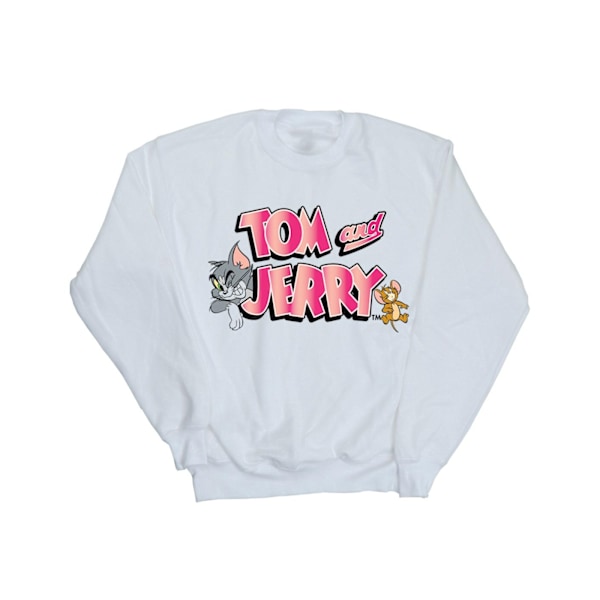 Tom And Jerry Boys Gradient Logo Sweatshirt 7-8 År Vit White 7-8 Years