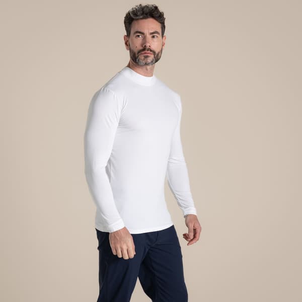 Craghoppers Herr Mock Neck Långärmad Golftröja L Vit White L