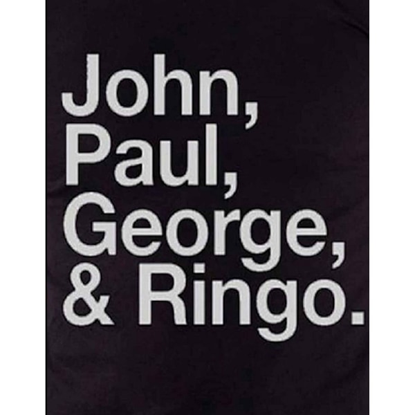 The Beatles Unisex Adult John Paul George & Ringo T-Shirt XXL B Black XXL