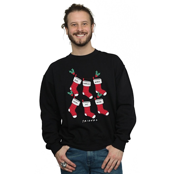 Friends Julstrumpor Sweatshirt för Män 4XL Svart Black 4XL