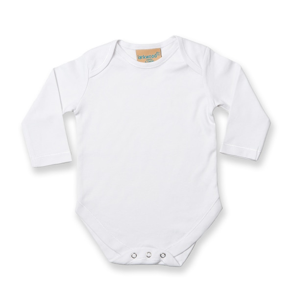 Larkwood Baby Unisex långärmad baby body 12-18 vit White 12-18