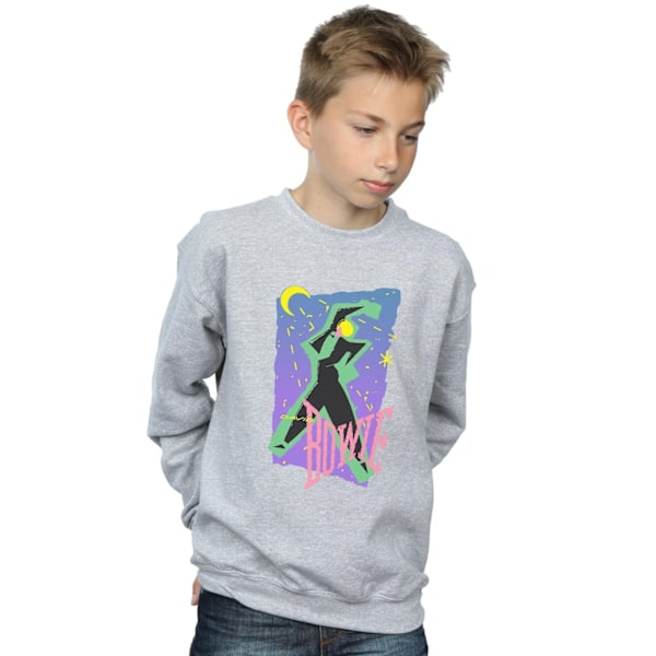 David Bowie Boys Moonlight Dance Sweatshirt 7-8 år Sports Grå Sports Grey 7-8 Years