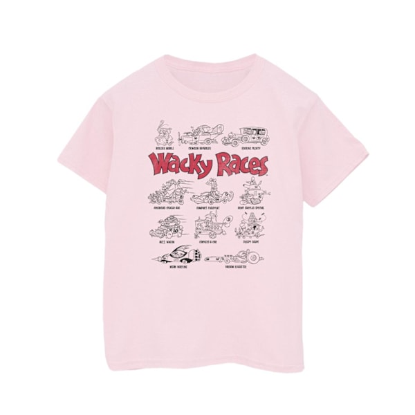 Wacky Races Girls Car Lineup Bomull T-shirt 12-13 år Baby Rosa Baby Pink 12-13 Years