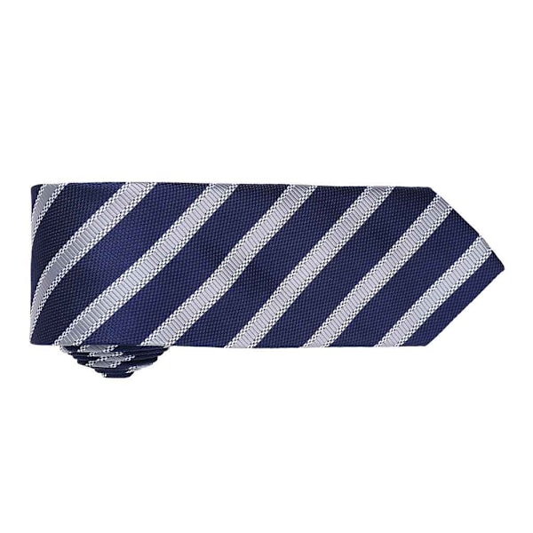 Premier Herr Randig Våffel Slips 1 Storlek Marinblå/Silver Navy/Silver One Size