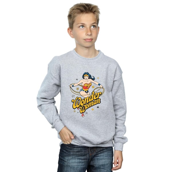 DC Comics Boys Wonder Woman Stars Sweatshirt 12-13 år Sport Sports Grey 12-13 Years