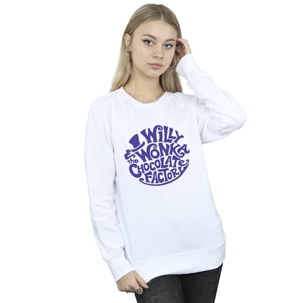 Willy Wonka & The Chocolate Factory Dam/Damer Tryckt Logotyp Sweatshirt White M