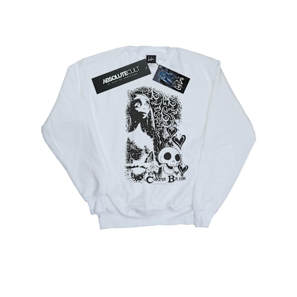 Corpse Bride Boys Skull Logo Sweatshirt 9-11 år Vit White 9-11 Years