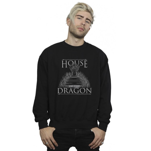 Game Of Thrones: House Of The Dragon Herr Sweatshirt med text om tronen Black 4XL