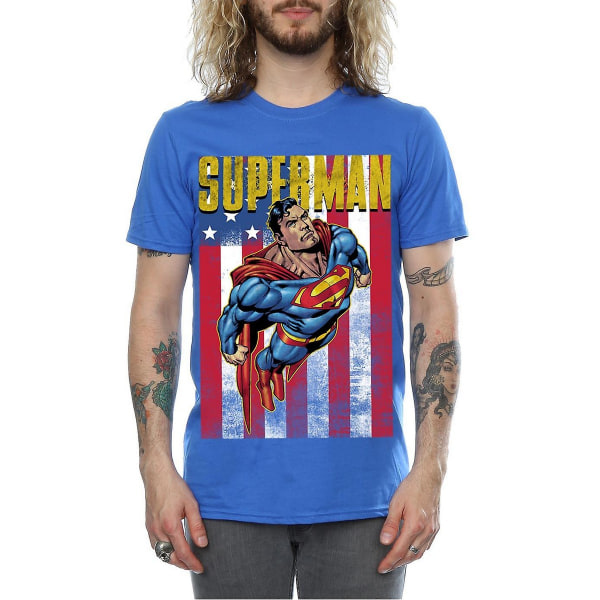 Superman Mens Flight Cotton T-Shirt M Royal Blue Royal Blue M