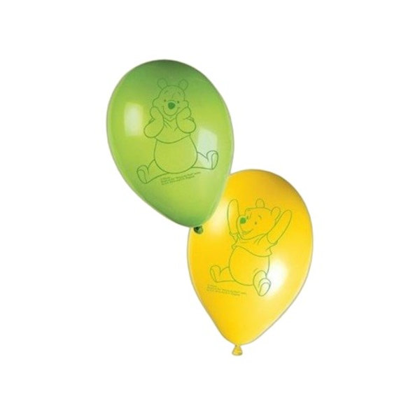 Winnie The Pooh Latex Tryckta Ballonger (Förpackning Om 8) En Storlek Grön Green/Yellow/Purple One Size