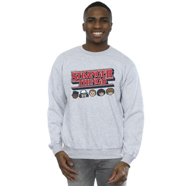 Netflix Herr Stranger Things Karikatur Logo Sweatshirt S Sport Sports Grey S