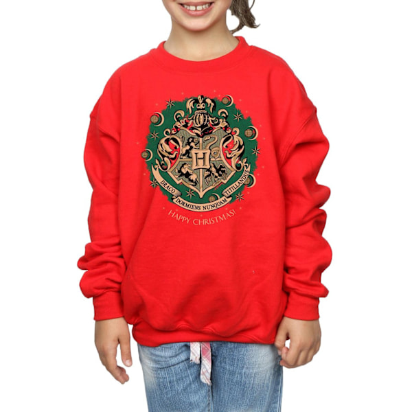 Harry Potter flickor julkrans sweatshirt 7-8 år röd Red 7-8 Years