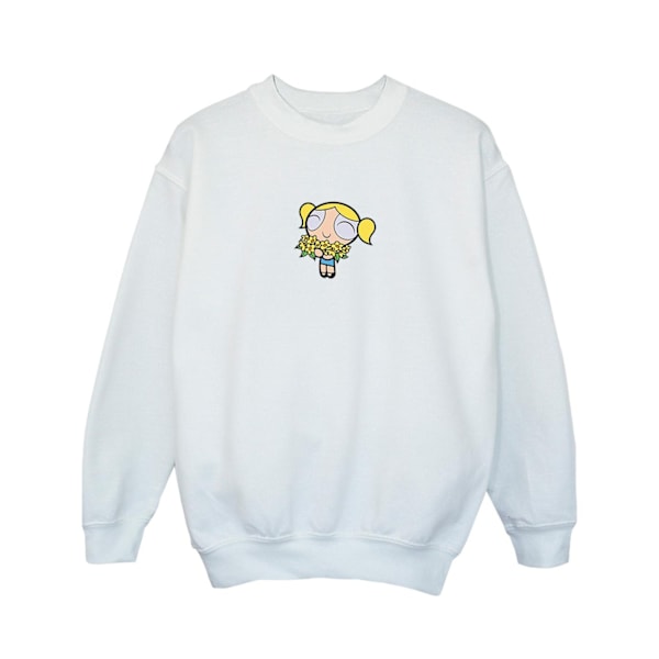 Powerpuffpinglorna Flickor Bubbles Blom Sweatshirt 5-6 År W White 5-6 Years