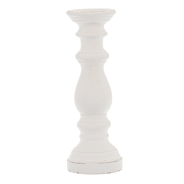 Hill Interiors Keramisk Pelare Ljusstake En Storlek Vit White One Size