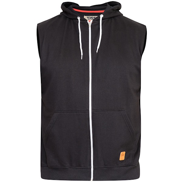 Duke Herr D555 Blake Kingsize Ärmlös Helzip Hoodie 5XL Svart Black 5XL