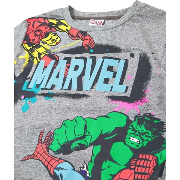 Marvel Avengers Boys Characters T-shirt 5-6 Years Grå Grey 5-6 Years