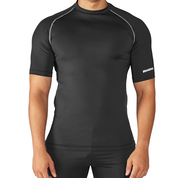 Rhino Mens Sports Base Layer Kortärmad T-shirt S/M Svart Black S/M