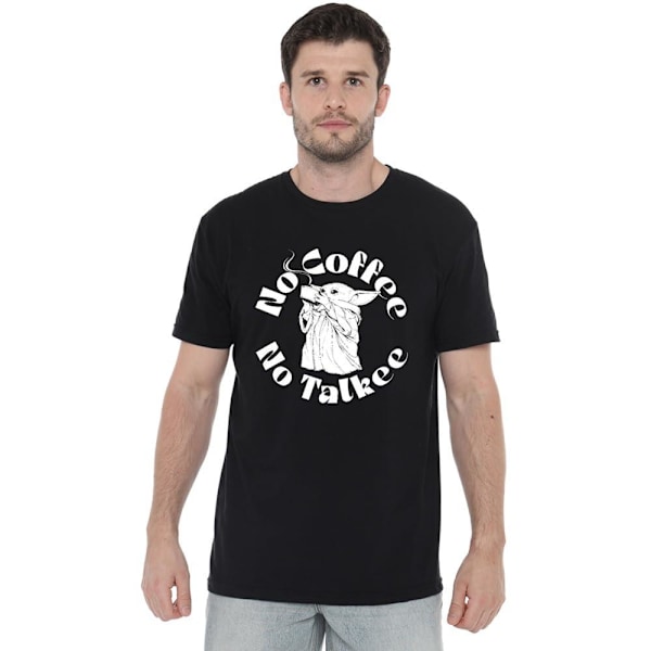 Star Wars: The Mandalorian Herr Ingen Kaffe Inget Prat Grogu T-shirt Black 4XL