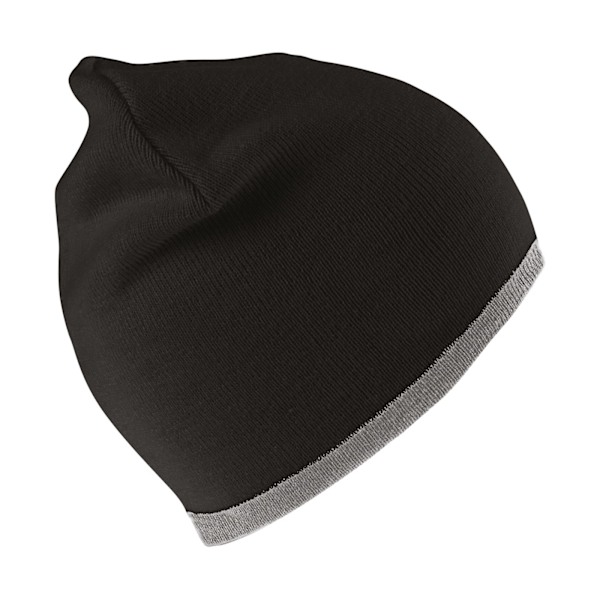 Result Unisex Vuxen Reversibel Fashion Beanie One Size Svart/Grå Black/Grey One Size