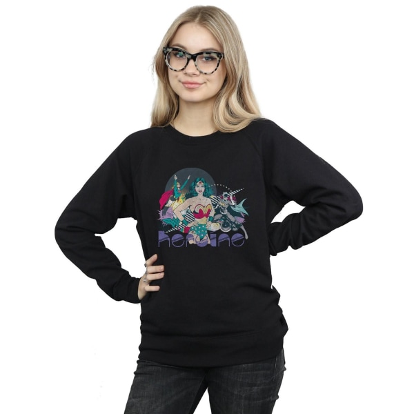 DC Comics Dam/Ladies Justice League Heroine Sweatshirt L Bla Black L