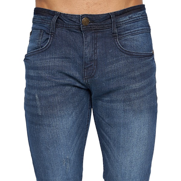 Duck and Cover Herr Tranfold Slim Jeans 38L Mörk Tvättad Dark Wash 38L