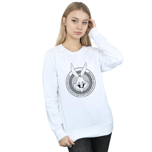 Looney Tunes Dam/Dam Bugs Bunny Greek Circle Sweatshirt X White XL