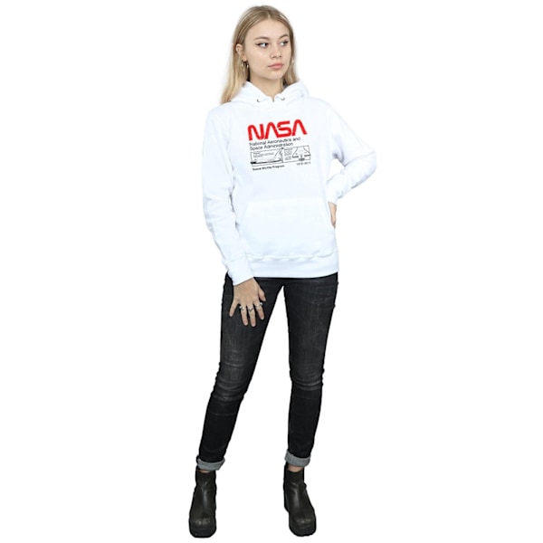 NASA Dam/Kvinnor Rymdfärjan Hoodie L Vit White L