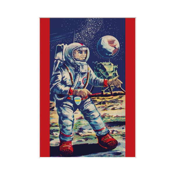 Pyramid International Moon & Astronaut Mounted Print 40cm x 30c Multicoloured 40cm x 30cm
