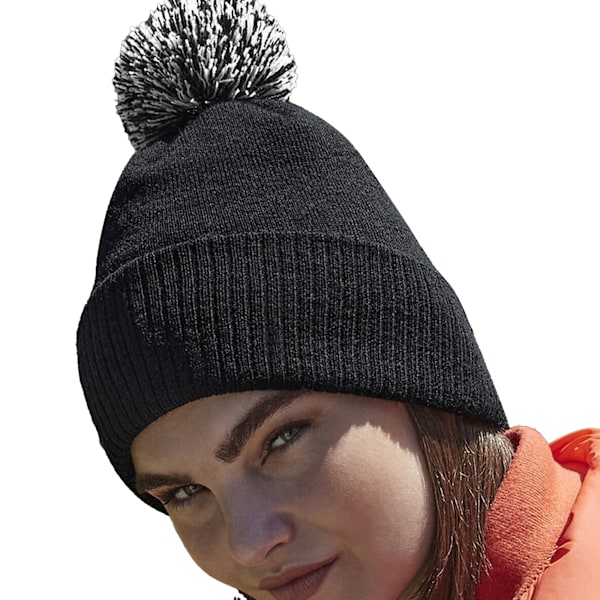Beechfield Snowstar Återvunnen Mössa One Size Svart/Vit Black/White One Size