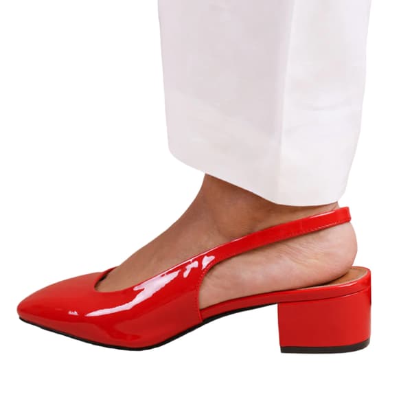 Where's That From Dam/Damer Michigan Lackläder Sling B Red 5 UK Wide
