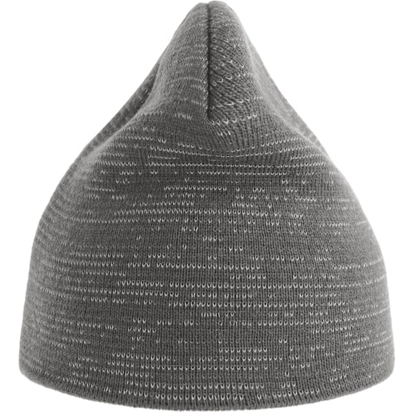 Atlantis Unisex Adult Shine Reflective Recycled Short Beanie On Dark Grey One Size