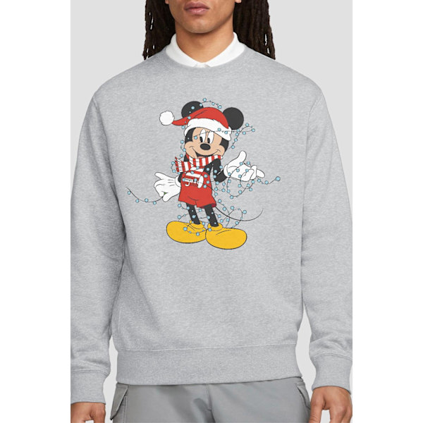 Disney Unisex Vuxen Musse Pigg Julljus Sweatshirt XL Sport Heather XL