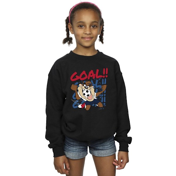 Looney Tunes Girls Taz Goal Goal Goal Sweatshirt 12-13 år Blå Black 12-13 Years