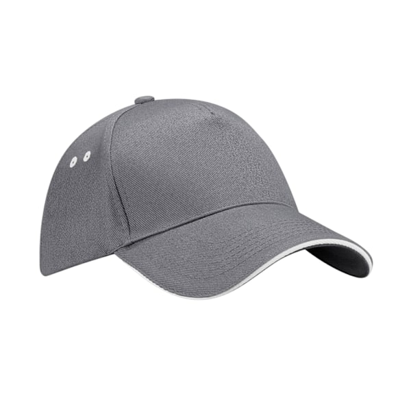 Beechfield 5 Panel Sandwich Peak Baseball Cap One Size Graphite Graphite Grey/Oyster Grey One Size