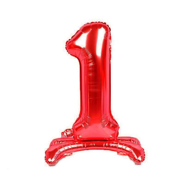 Realmax Stående Nummer 1 Folieballong En Storlek Röd Red One Size