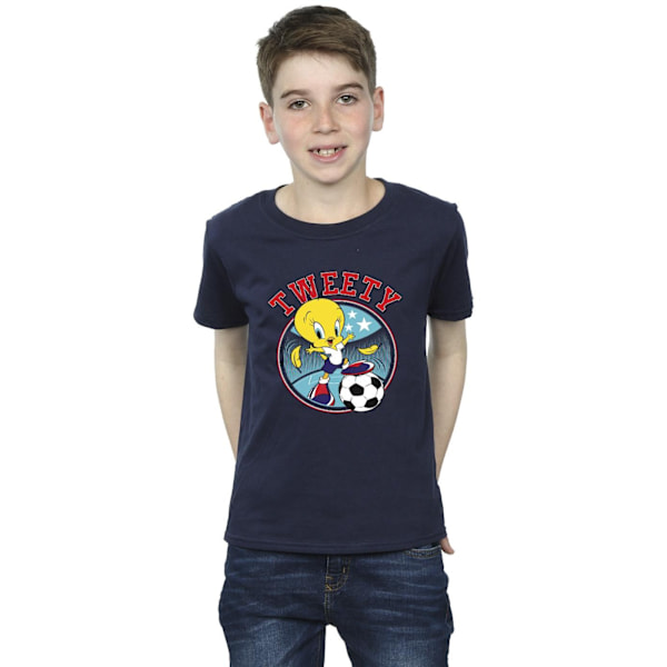 Looney Tunes Boys Tweety Football Circle T-Shirt 5-6 år Marinblå Navy Blue 5-6 Years