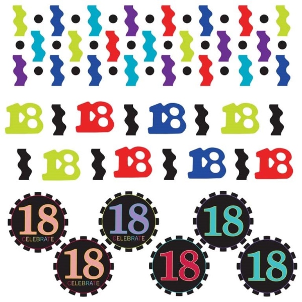Amscan Mixed 18th Confetti One Size Flerfärgad Multicoloured One Size