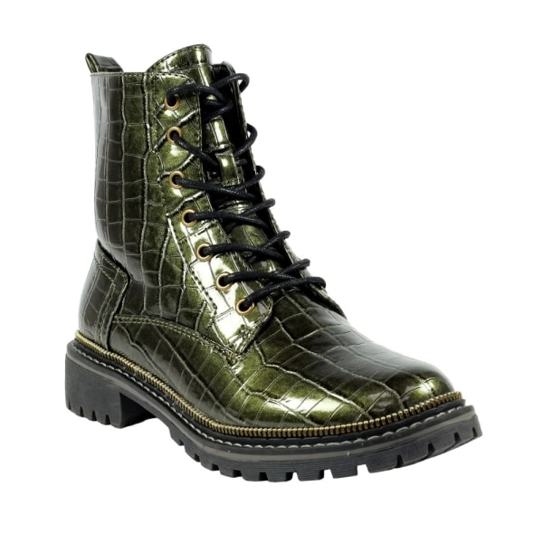 Lunar Womens/Ladies Regan Croc Ankle Boots 3 UK Green Green 3 UK