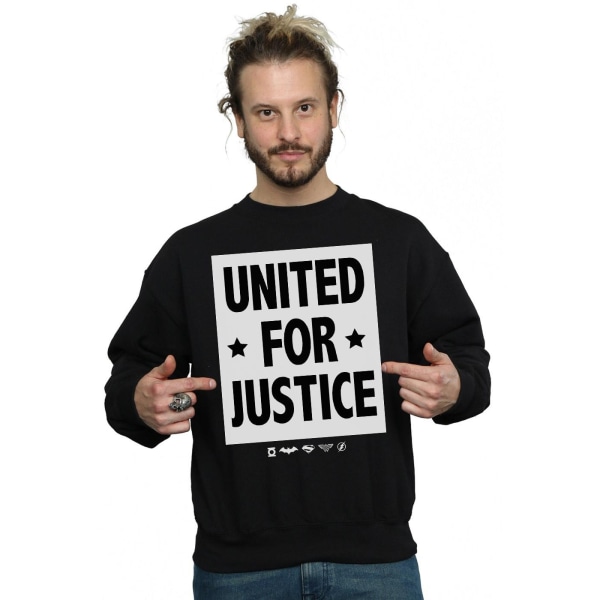 DC Comics Mens Justice League United For Justice Sweatshirt 3XL Black 3XL