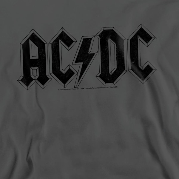 AC/DC Unisex Vuxen Sliten Logotyp Sweatshirt XL Kolgrå Charcoal XL