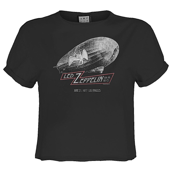 Amplified Womens/Ladies Dazed And Confused Led Zeppelin Crop To Charcoal L