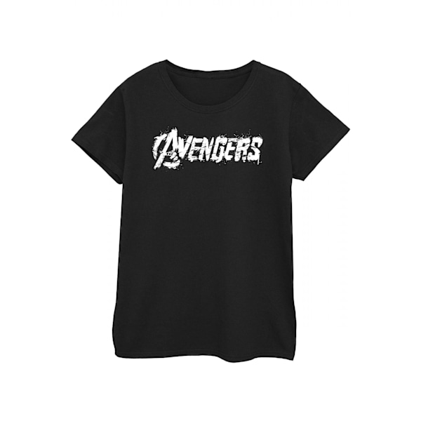 Marvel Avengers Dam/Damer Distressed Logo T-shirt L Svart/Vit Black/White L