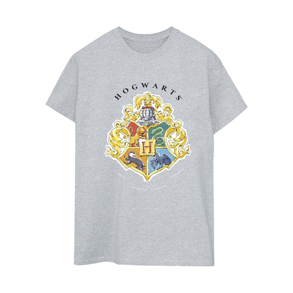 Harry Potter Dam/Kvinnor Hogwarts Skolemblemet Bomull Pojkvän Sports Grey 4XL