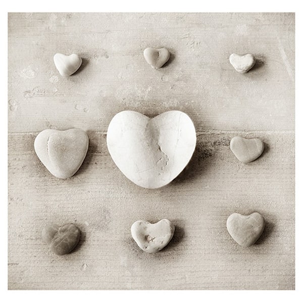 Ian Winstanley Stone Hearts Print 40cm x 40cm Grå/Vit Grey/White 40cm x 40cm