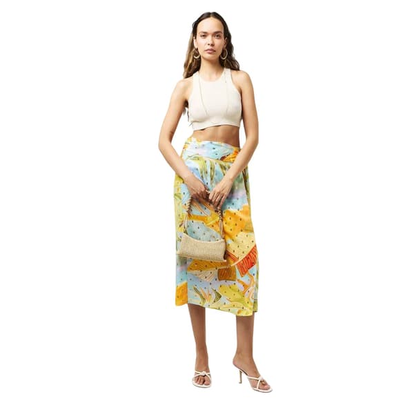 Never Fully Dressed Dam Jaspre Omlott Midikjol 14 UK Blue 14 UK