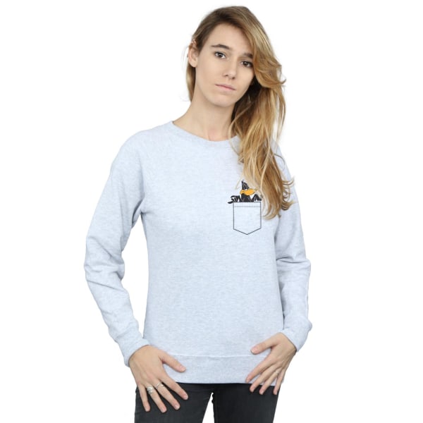 Looney Tunes Dam/Dam Daffy Duck Faux Pocket Sweatshirt XL Sports Grey XL
