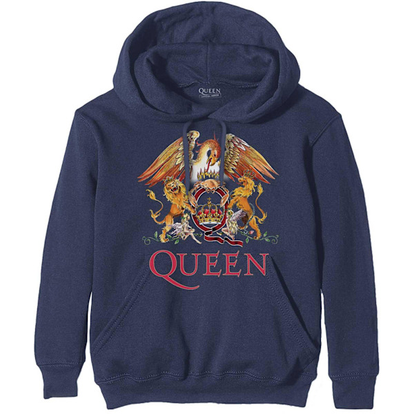 Queen Unisex Vuxen Classic Crest Hoodie L Marinblå Navy Blue L