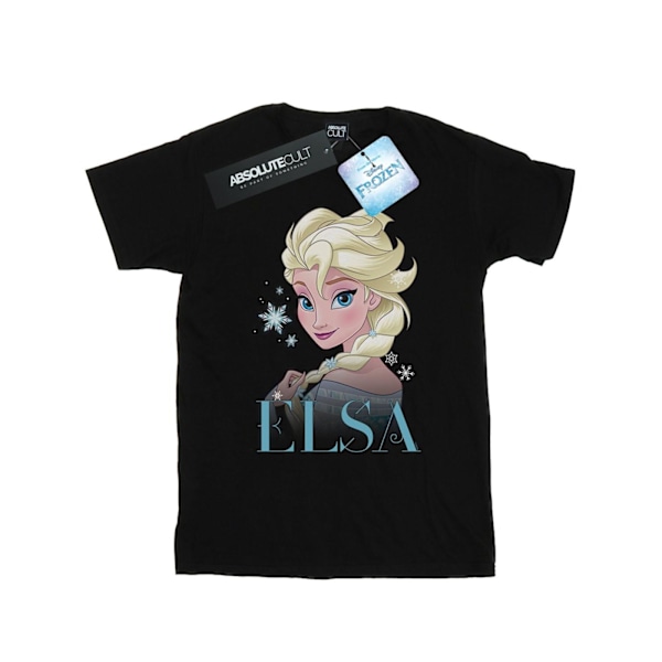 Disney Dam/Kvinnor Frozen Elsa Snöflinga Porträtt Bomull Pojkvän Black M