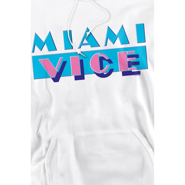 Miami Vice Herr OG Logotyp Hoodie S Vit White S